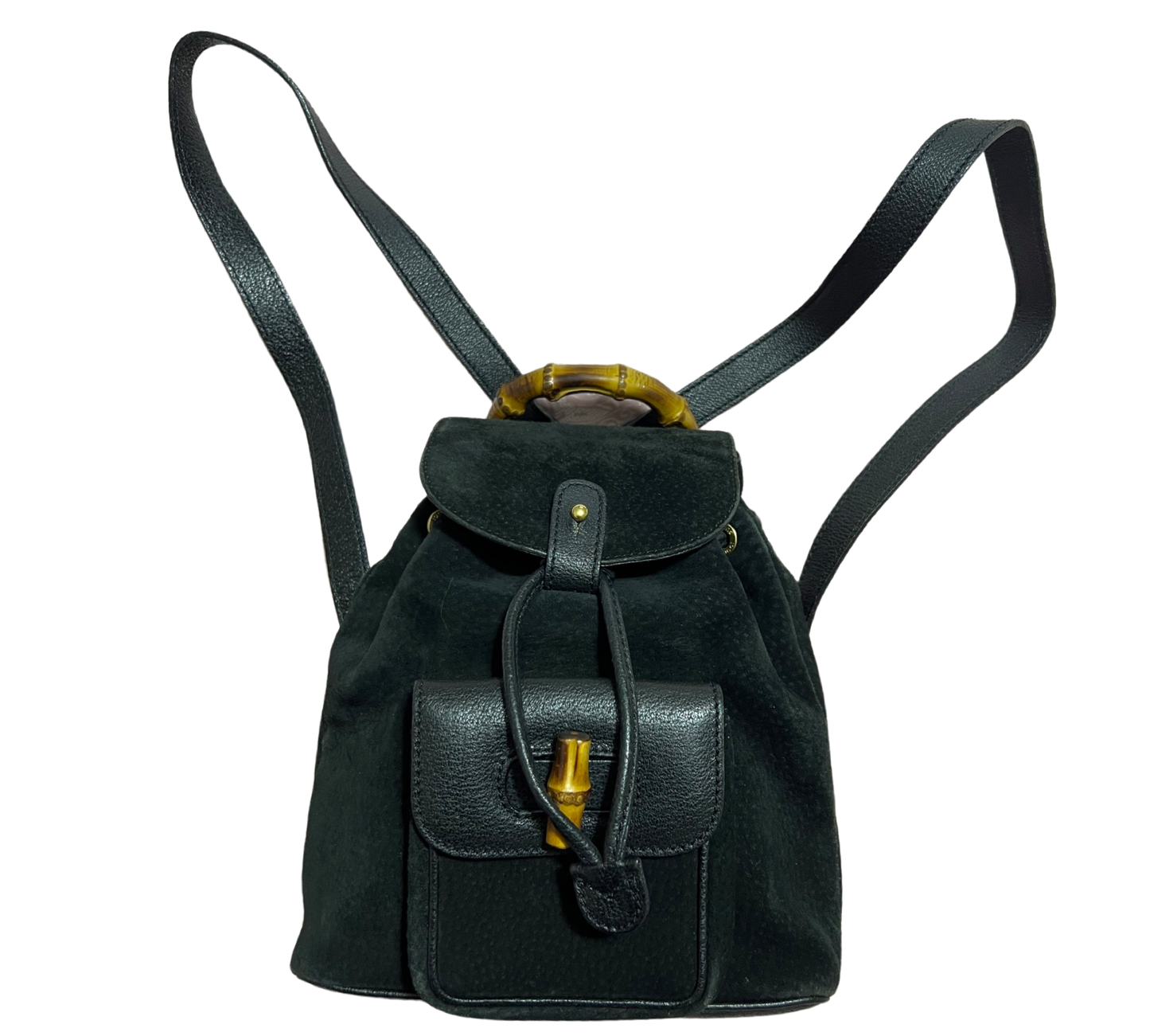 Vintage Gucci bamboo backpack bag