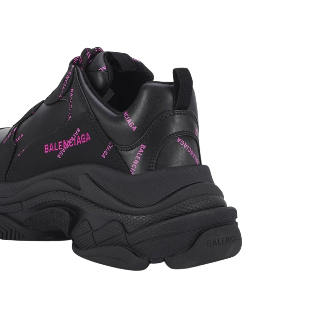 Balenciaga Triple S All Over Sneakers 'black & pink"