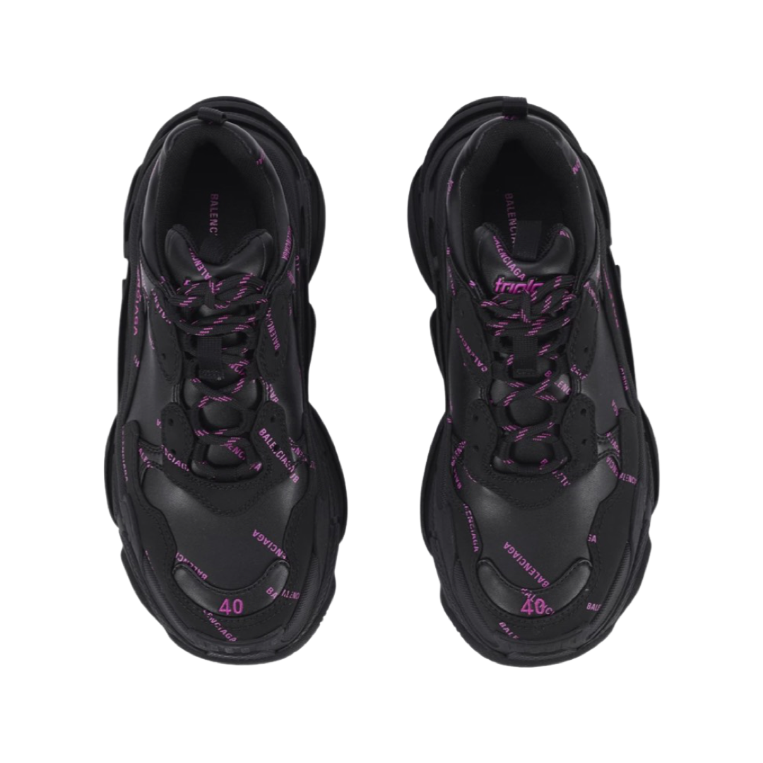 Balenciaga Triple S All Over Sneakers 'black & pink"
