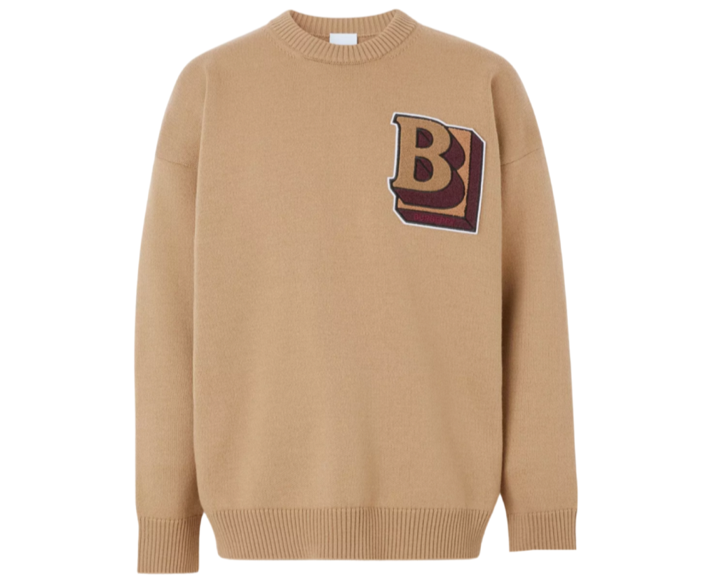 Burberry B 100% Wool beige jumper "oversized fitting"
