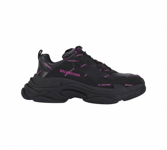 Balenciaga Triple S All Over Sneakers 'black & pink"